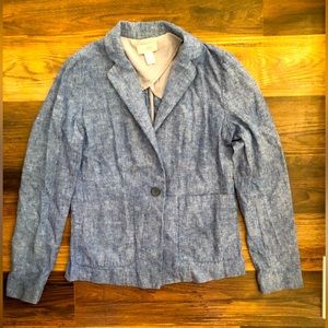 LOFT cotton linen blazer, size 2